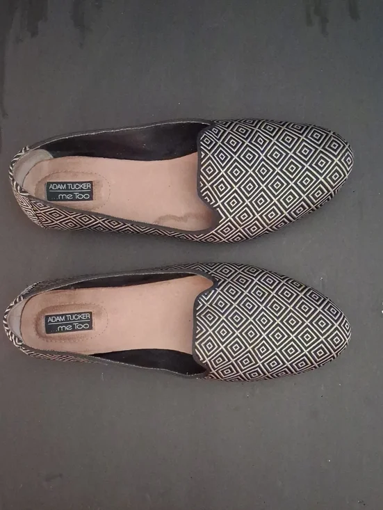 Adam Tucker Black & White Geometric Slip-Ons