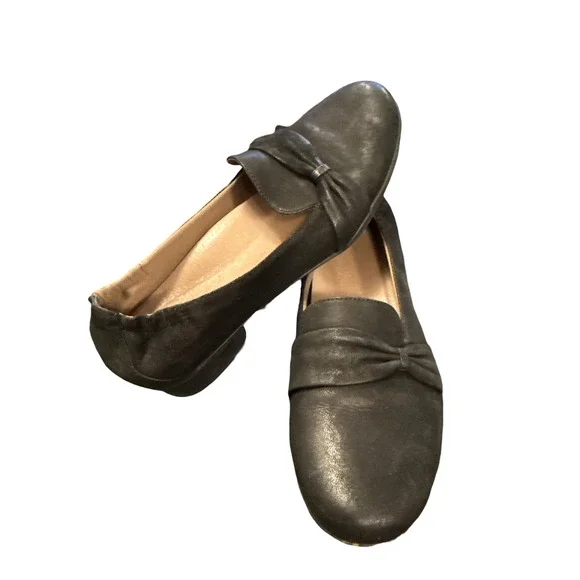 Dansko Loafers Womens‎ 41 Black Leather Metallic Bow Flats 2724100200