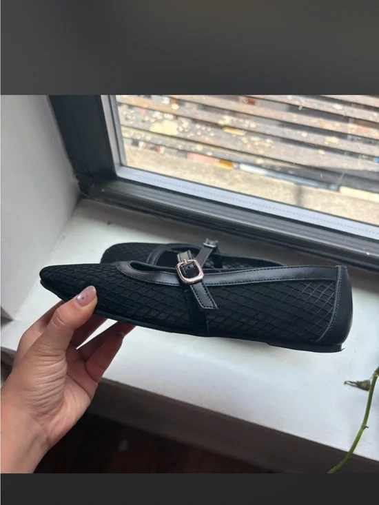 Saks Fifths mesh black ballet flats