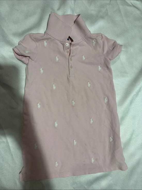 Ralph Lauren Light Pink Polo Dress with Embroidered Logos