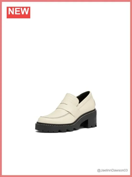 Sorel Joan Now City Loafer Leather Slip-On Work Shoe Block Heel Water Resistant
