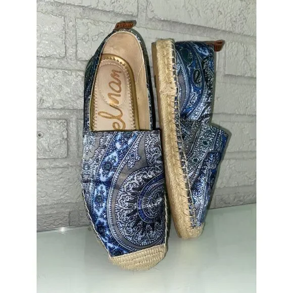 Sam Edelman Paisley Print Fabric Espadrille Shoes Size 5.5M
