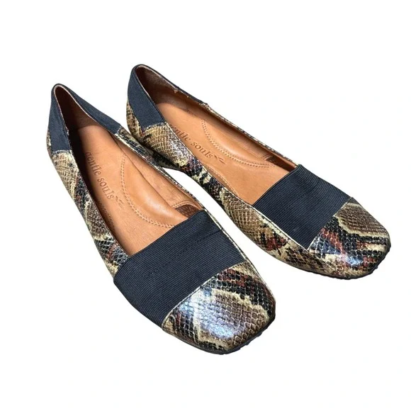 Gentle Souls Flats 9.5 Brown Iso Kicks Leather Wedge Driving Mocs Slip On Shoes