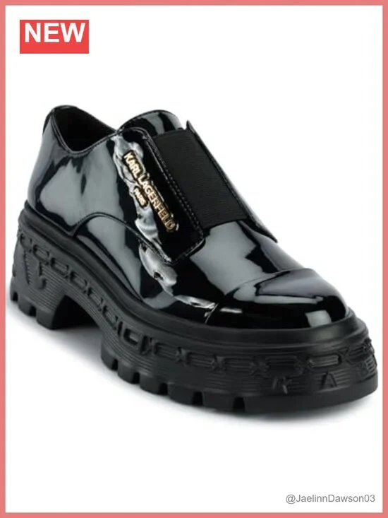 Karl Lagerfeld Leather Slip On Platform Loafers Women's