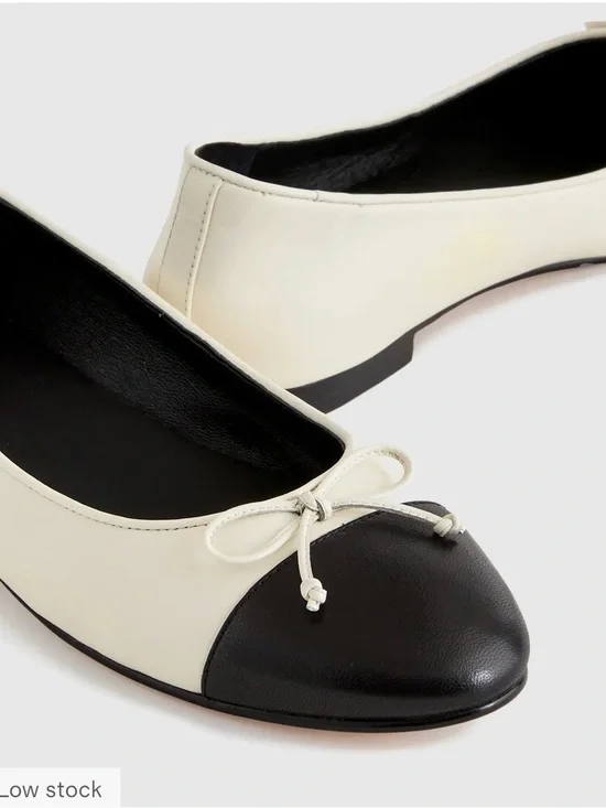 Quince Italian Leather Cap-Toe Ballet Flat
