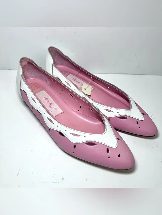Vintage Mondolfo Pink Flats Leather Women’s 7 80’s