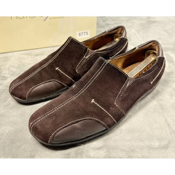 Natural Soul by Naturalizer Loafers Womens 10 Brown Suede Francis Comfort
