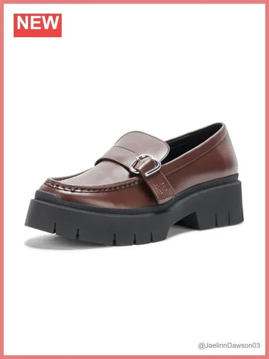 Chunky Platform Loafers Cushioned Pull-On Shoes