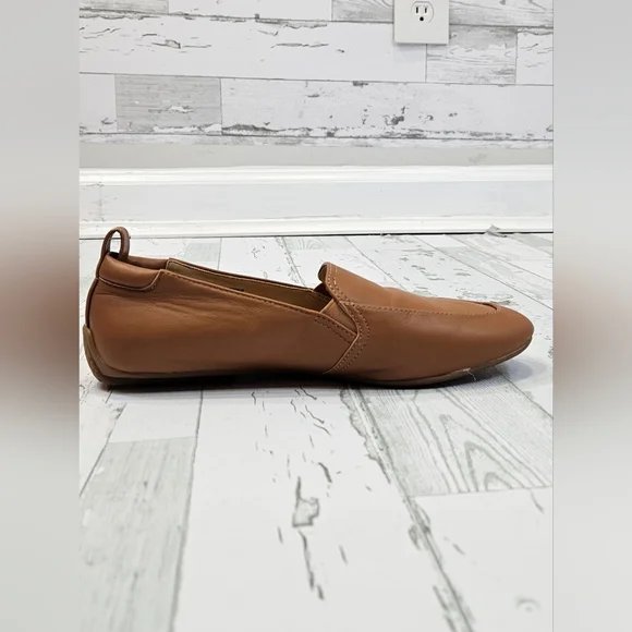 Talbots Womens Tan Brown Leather Driving Loafers Slip On Flats Size‎ 6.5M
