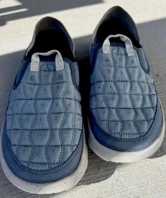 Merrell Hut Moc Women’s 8 Slip On Shoes Blue Quilted Ripstop Camp Loafers