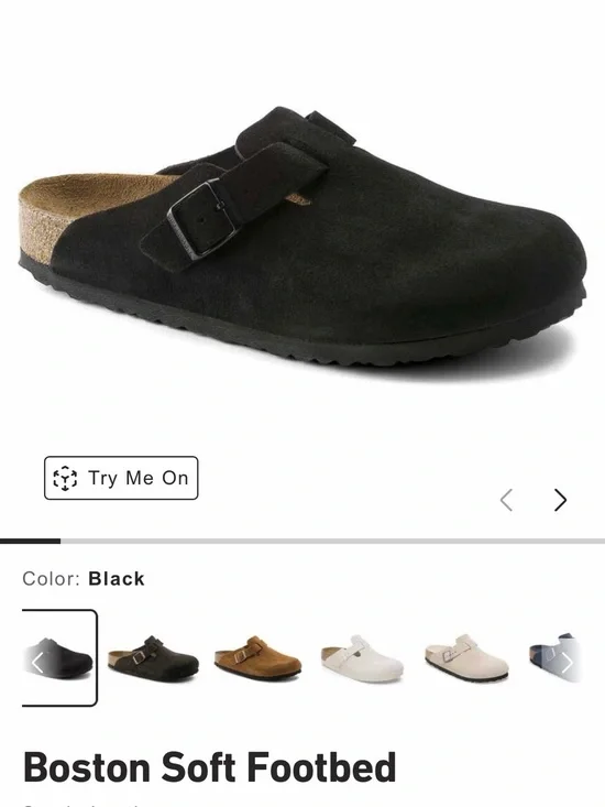 Birkenstock Boston Suede Slip-On Clog - Black