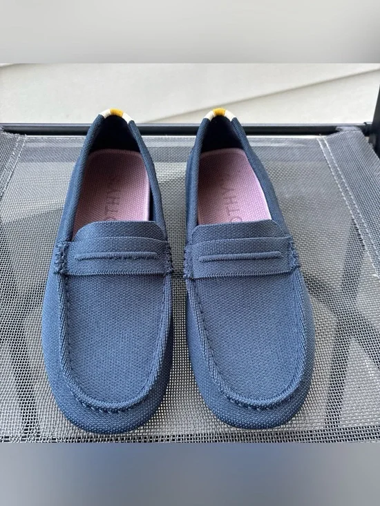 Rothy's The Driving Loafers in a textured navy knit Size 7.5 Women’s New