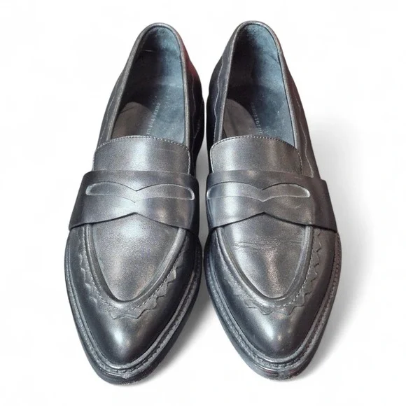 Christopher Kane Womens 8.5‎ EU 39.5 Black Leather Loafers Slip On Italy