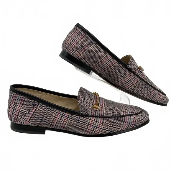 Sam Edelman Black Pink Plaid Loafers | Women’s Size 7.5