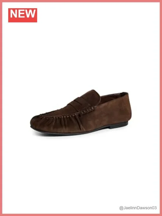 Women's Suede Loafers Penny Strap Slip-On Shoes