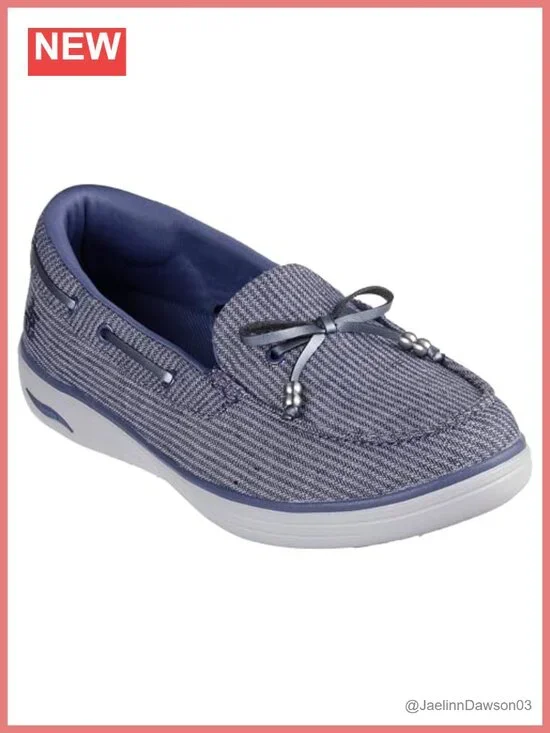 Skechers Women's On-the-go Nautical Loafer Canvas Boat Shoes