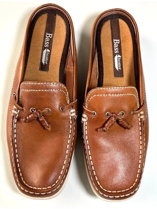 Women's Bass Boater Slip On Shoes-Size 8, Brown