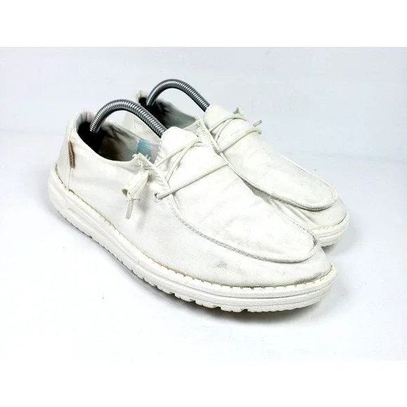 Hey Dude Wendy Womens Size 8 Silk Moon White Slip On Casual Loafer Shoes