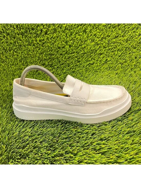 Cole Haan Grandpro Rally Womens‎ Size 8.5B White Casual Flats Shoes Slip On