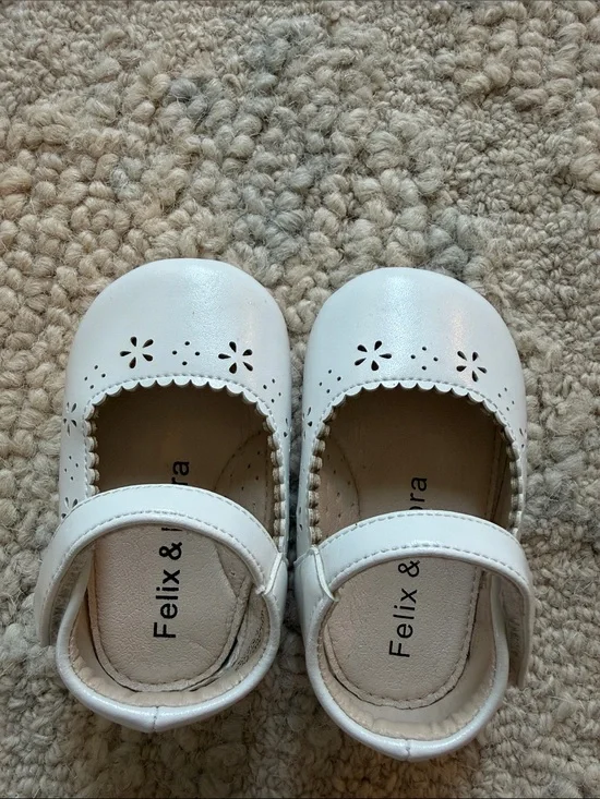 Felix & Flora White Mary Jane Dress Shoes