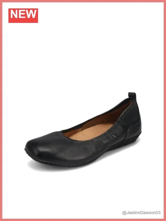 Smooth Leather Ballet Flat Cushioned Arch Support Slip On Comfort Shoes