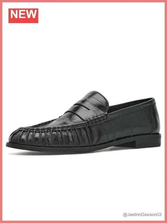 Suede Penny Loafer Flat Round Toe Slip-On Comfort