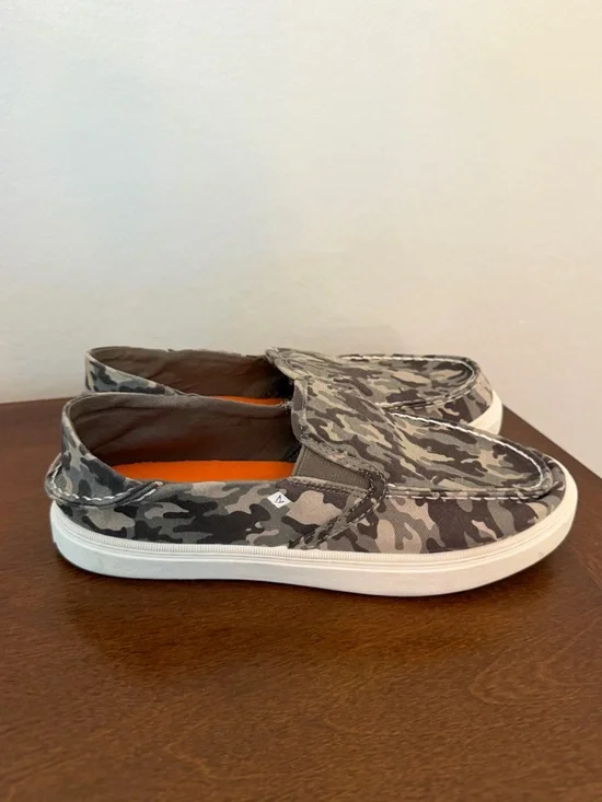 Sperry Salty Washable Slip-On Sneakers Camo Big Kid Size 4