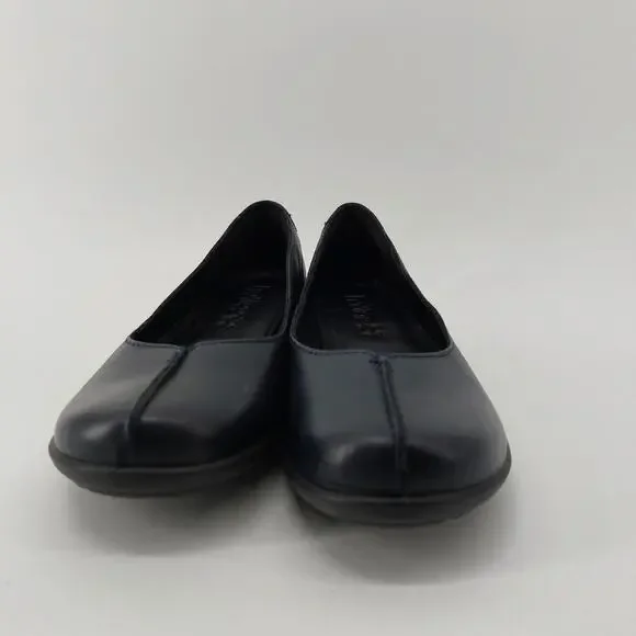 Hotter Womens Size 8 Robyn Leather Navy Blue Womens Slip On Loafers
