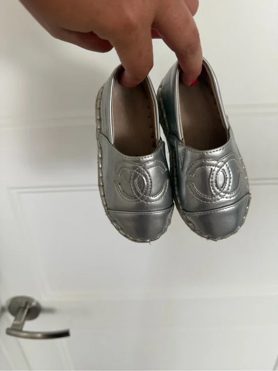 Silver Kids Slip-On Espadrilles - Designer-Inspired