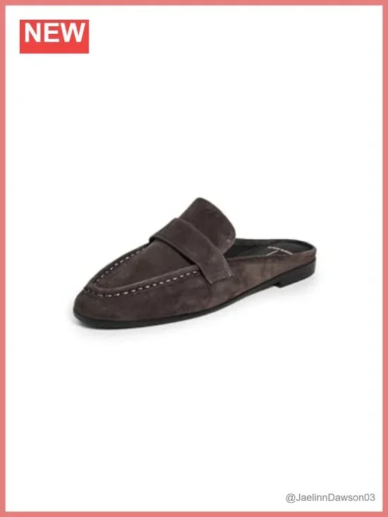 Women's Suede Loafers Flat Round Toe Slip-On Shoes