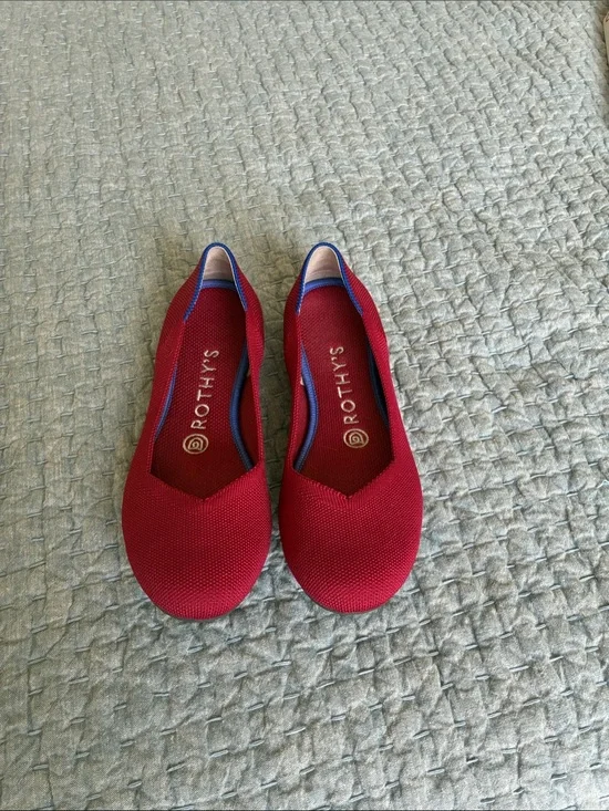 Rothy's Cherry Red Knit Slip-On Flats