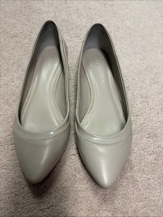 BCBGeneration Pointed Toe Flats in Light Cream
