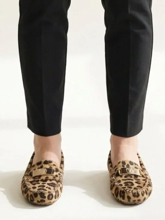 Vionic Leopard Print Calf Hair Orthotic Loafers Size 8.5