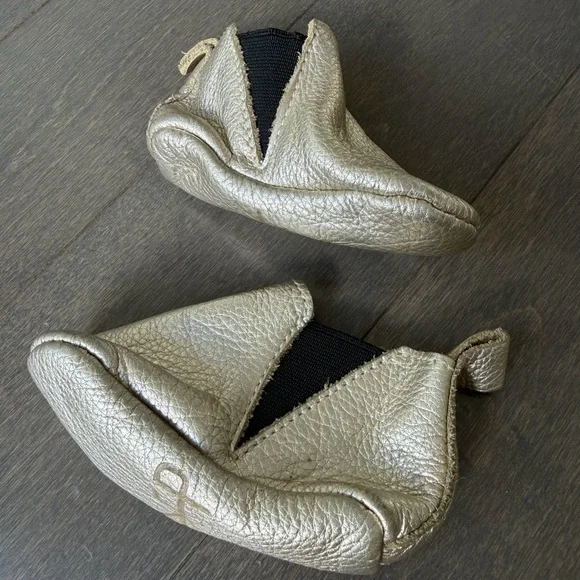 Freshly Picked Metallic Gold Baby Moccasins
