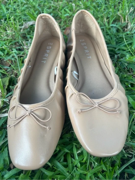 Nina Women's Beige Bow Ballet Flats Size 8