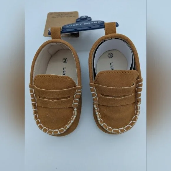 NWT Lucky Brand Baby Size 3 (6-9 months) Tan Shoes/Loafers/Slippers/Moccasins