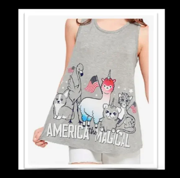 Justice Girl’s Gray American Themed Tank Top 10