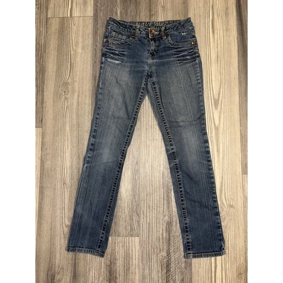 Vintage ~ Justice Distressed Medium Wash Blue Jeans Denim 14S Short Girls Youth