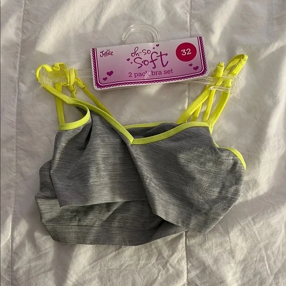 Gray and Yellow Bra Set