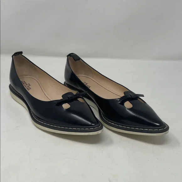 Marc Jacobs The Mouse Shoe Black Pointed Toe Bow Detail Flats Size 8