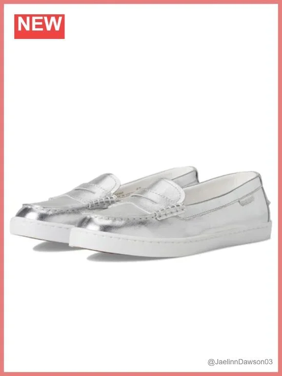 Women's Penny Loafers Leather Canvas Moc Toe Slip On Casual Comfort