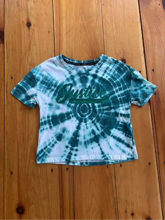 Justice Tie Dye Sequin Logo Tee Girls Medium 10