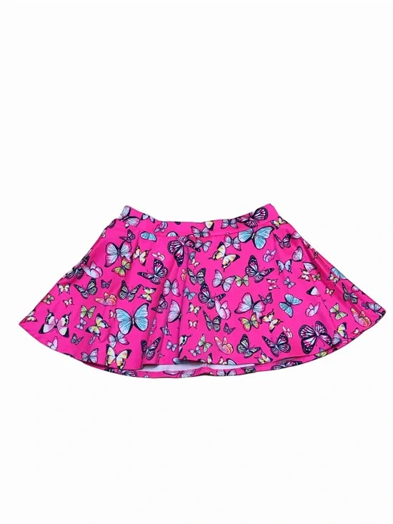 Justice Girls 14 Hot Pink Butterfly Skater Skirt Built In Shorts Colorful