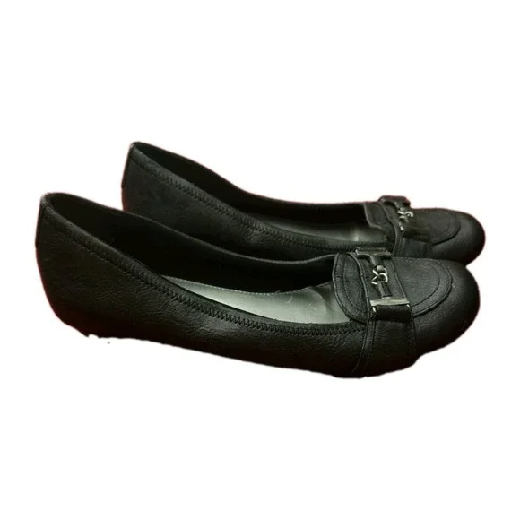 LifeStride Black Ballet Flats Horsebit Slip On‎ Comfort Shoes Women's 9.5M