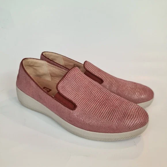 FitFlop Uberknit Red Pink‎ Slip On Loafers Womens 8 Superskate Comfort Casual