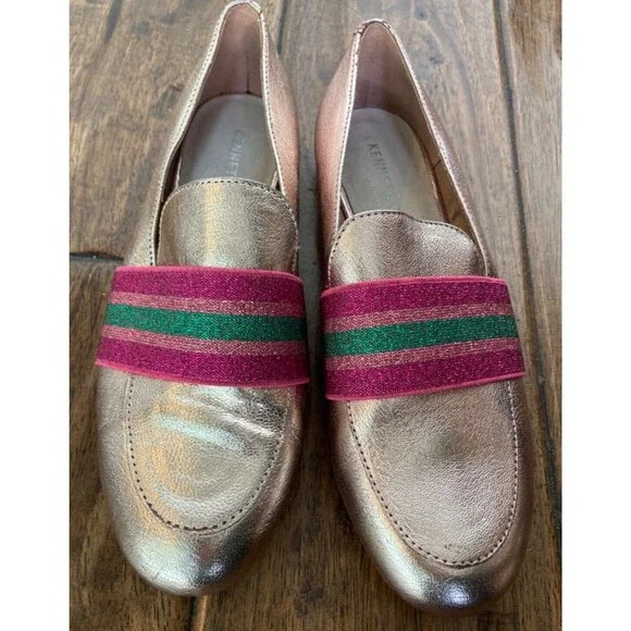 Kennth Cole Walden Flat Slip on Women's SIZE 6 Silver/multicolored