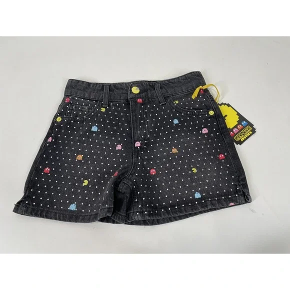 Pacman Justice Girls Denim Mini Mom‎ Short Size 14 Black