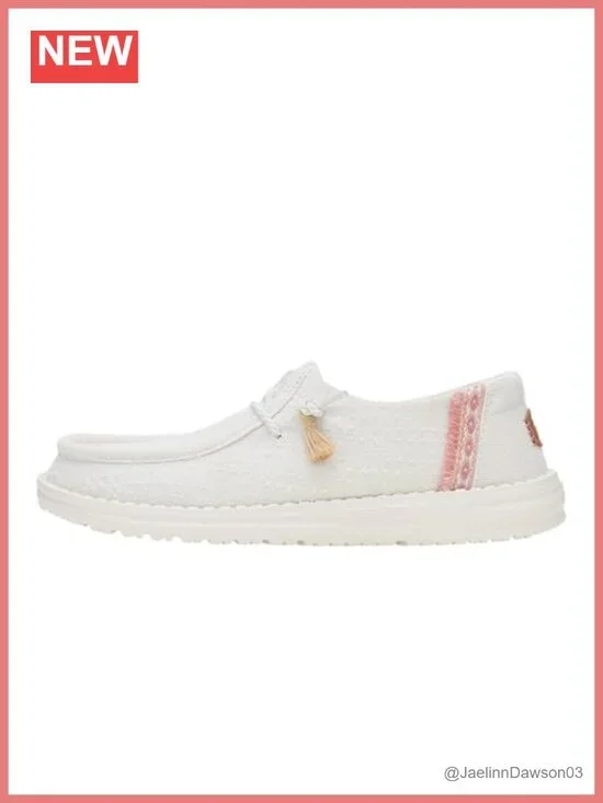 Wendy Perf Canvas Slip On Loafer - Fringe Detail, Cushioned Insole