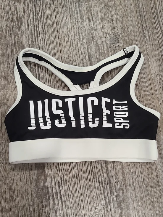 Justice Black and White Sports Bra Size 26
