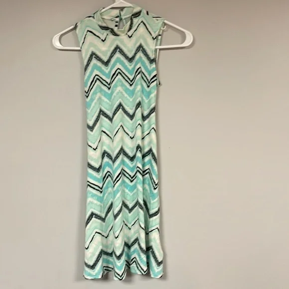 Justice Girls Tank Dress , 12, Stretchy Zig- Zag Fabric, ties